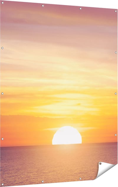 Gards Tuinposter Zonsondergang op de Zee - 120x160 cm - Tuindoek - Tuindecoratie - Wanddecoratie buiten - Tuinschilderij