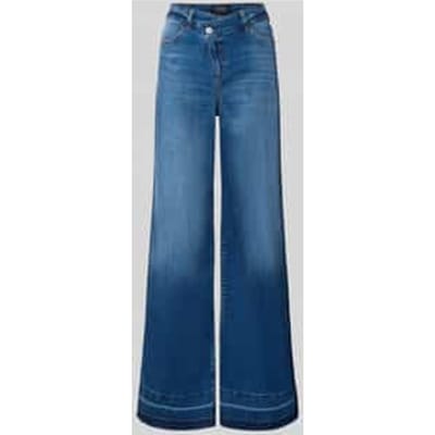 High waist bootcut jeans met brede zoom
