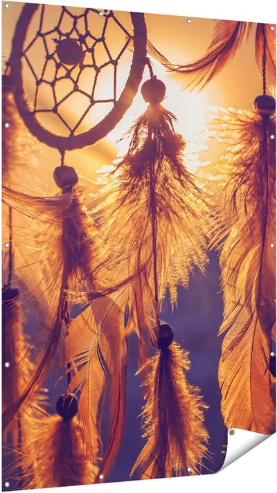 Gards Tuinposter Amulet van de Indianen - Symbool - Ketting - 120x180 cm - Tuindoek - Tuindecoratie - Wanddecoratie buiten - Tuinschilderij