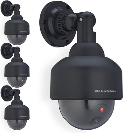 4x dummy dome camera met led-lampje - nep bewakingscamera binnen & buiten