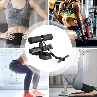 Sit-Up Hulp - Buikspier Trainer - Core Training - Geïntegreerde Weerstandsband - One Size - Zwart