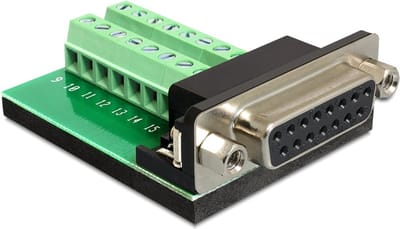 Delock - Adapter Sub-D 15 Pin Gameport Buchse - Terminalbloc