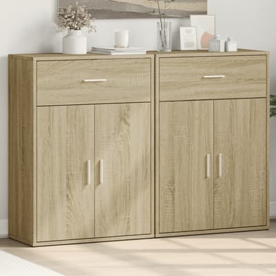 vidaXL - Dressoirs - 2 - st - 60x30x84 - cm - bewerkt - hout - sonoma - eikenkleurig