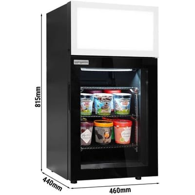 GGM Gastro Minibar-Tiefkühlschrank - 460mm - mit 1 Glastür & Werbedisplay Zwart