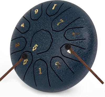 Stalen Tongdrum - Handpan Trommel - Meditatie en Ontspanning - Sferische Melodische Klank - 6 inch 11 noten - Donkerblauw