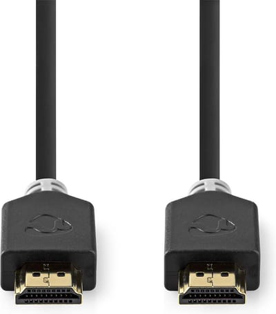 Nedis High Speed ​​HDMI-Kabel met Ethernet - HDMI Connector - HDMI Connector - 4K@30Hz - ARC - 10.2 Gbps - 15.0 m - Rond - PVC - Antraciet - Doos