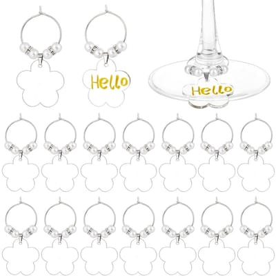 Dailygoods - 24 Stuks Acryl Wijnglas Bedels voor Identificatie en Decoratie