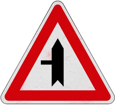 Voorrangskruispunt zijweg links bord - B4 | Sign Again materiaal | 15 cm