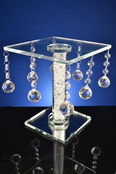Luxe Kristallen Tafeltje Vierkant – Met Hangende Druppels – Elegant Design