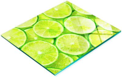Multifunctionele decoratieve snijplank voor de keuken, gehard glas, limoengroen, 60x52 cm