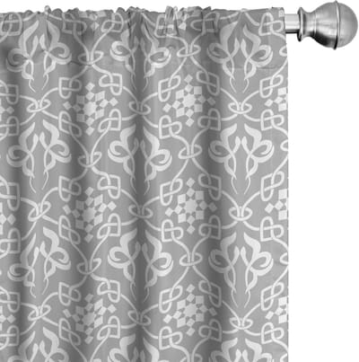 ABAKUHAUS Gardijnen – 2x75x225 cm – Microvezel – Halfdonker Grijs/Wit