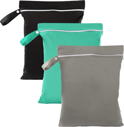 Wasbare Luiertassen - Natte Tassen - Kleding Scheiden - Waterdicht TPU Materiaal - 40 x 30 cm - Grijs Groen Zwart