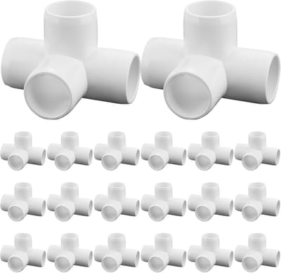 20x 4-Weg PVC Fittingen 1/2 Inch Kwalitatief Hoogwaardig voor Meubels en Constructies
