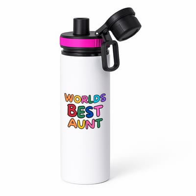 Hacebo® - World's best aunt waterfles met draaidop roze - Tante - beste tante - verjaardagscadeau - cadeau voor tante - gift - kado - water fles - 850ML
