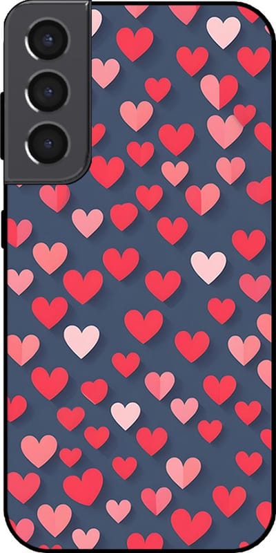 Smartphonica Telefoonhoesje Geschikt voor Samsung Galaxy S22 Plus met Roze en Rode Hartjes Opdruk - TPU Backcover Case With Rosé and Red Heart Design geschikt voor Samsung Galaxy S22 Plus