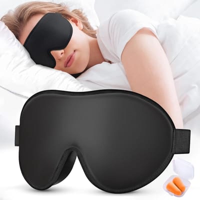 3D slaapmasker met oortelefoons voor zijslapers - Lichtblokkerend en ademend traagschuim