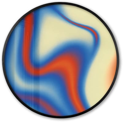 Poster in lijst Rond - Fotolijst 60x60 cm - Posters - Golven - Kleurrijk - Abstract - Ronde posterlijst zwart - Decoratie - Wanddecoratie woonkamer - Muurdecoratie slaapkamer
