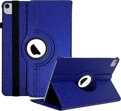 Book Cover Geschikt voor: Apple iPad Air 4 (2020) / iPad Air 5 (2022) 10.9 inch / iPad Air 11 inch (2025) M3 / (2024) M2 - Air 6 Multi Stand Case - 360 Draaibaar Tablet hoesje - Tablethoes - Donkerblauw
