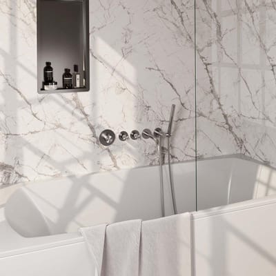 Brauer Brushed Edition Thermostatische Inbouw Badkraan Uitloop - Staaf - Doucheslang - Wandaansluitbocht - Handdouche - Rvs Geborsteld Pvd