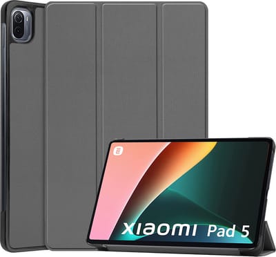 Cazy tablet Hoes geschikt voor Xiaomi Pad 5 - TriFold Bookcase - Grijs