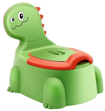 Kinderen Dinosaurus Potje - Trainingstoilet voor Peuters 1-6 Jaar, Draagbaar en Spatwaterdicht, Groene Kleur