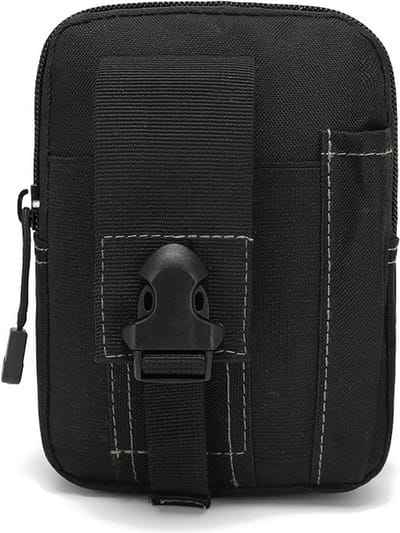 Heuptas - Mannen - Vrouwen - Voor o.a Mobiel - Molle - Pouch Belt - Riem - Taille Verpakking - Zak - Kleine Pocket - Militaire Taille Verpakking - Running Pouch - Travel - Camping - Tassen - Soft Back - Outdoor - Zwart