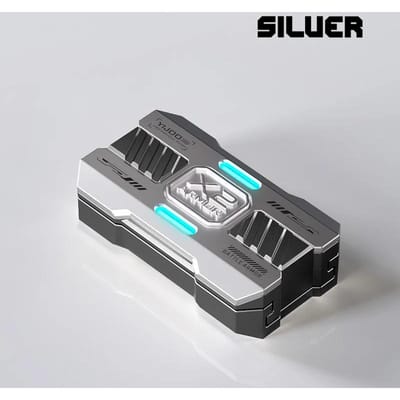 lichtgevende Druk Schuifknop Volwassen EDC Gadgets Fidget Bureau Speelgoed Anti Stress Hand Spinner Autisme Angst ADHD Stressverlichting Grappige Cadeaus zilver