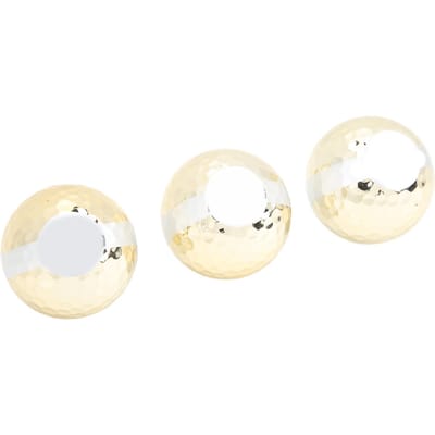 3 Stuks Vergulde Golf Lintbal Luxe Elegante Golfbal Cadeaus voor Openingsceremonie Evenementen white