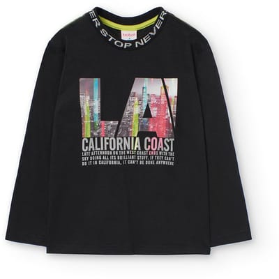 Boboli Knit T-shirt Met Lange Mouwen Zwart 4 Years Jongens