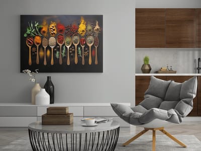 Canvas Schilderijen - Kruiden - Specerijen - Wanddecoratie - 60x40 cm