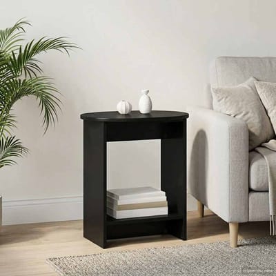 vidaXL - Bijzettafel - Zwart - 50 - x - 39,5 - x - 55 - cm - Bewerkt - hout