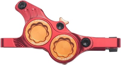 Fiets remklauw - Hydraulische schijfrem - Veilig fietsen - 4 zuigers - One size - Rood