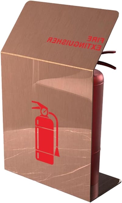 Brandblusserkast RVS - Veiligheidskast Decoratief - Brandveiligheid Thuis - Transparant Voorpaneel - 70 x 40 x 22 cm - Rosé Goud