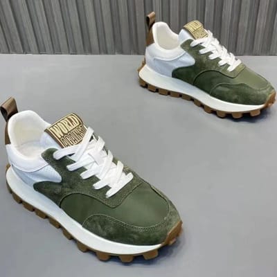 Nieuwe Heren Sport Kleurblokkerend Veelzijdig Tiener Laag Uitgesneden Ademend Leer Stof Gesplitst Casual Herenschoenen 44 gray