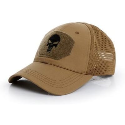 Nouvelle Vague Cool Crâne Multicam Opérateurs Maille Casquette de Baseball Hommes Casquette Ajustée Tactique Bonne Qualité Respirante Sports d'Extérieur Casquette de Papa 56-62cm black