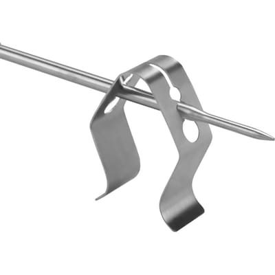 4 Pcs Pince pour Sonde de Thermomètre à Viande 3 Trous Clips pour Gril Supports de Thermomètre pour Barbecue argenté