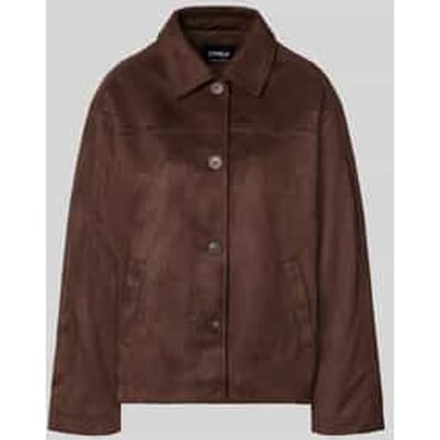 Regular fit kunstleren jack in velourslook model 'CAROLINA'
