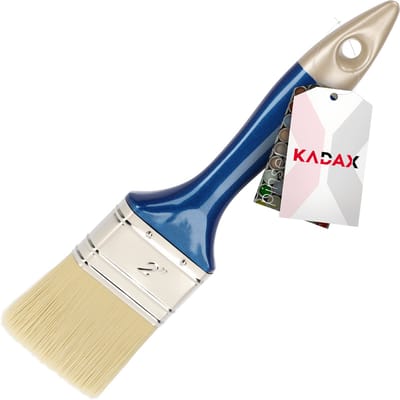 KADAX Eenvoudige kunststof kwast, platte kwast met comfortabele grip, schilderkwast, lazuurkwast, lazuurkwast met synthetische borstelharen (5 inch)