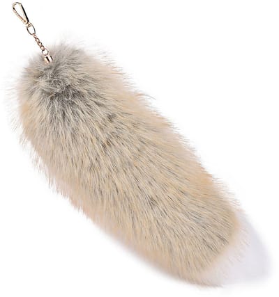 Vossenstaart - Milieuvriendelijke bonthanger - Bontaccessoire - Tashanger voor dames - Autosleutelhanger-Stijl 6 40cm