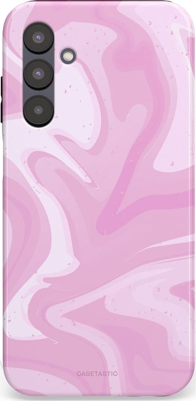 Casetastic hoesje geschikt voor Samsung Galaxy A25 - Dubbellaagse bescherming - Zoet Roze Marmer - Fashion Case - Lichtroze Wit