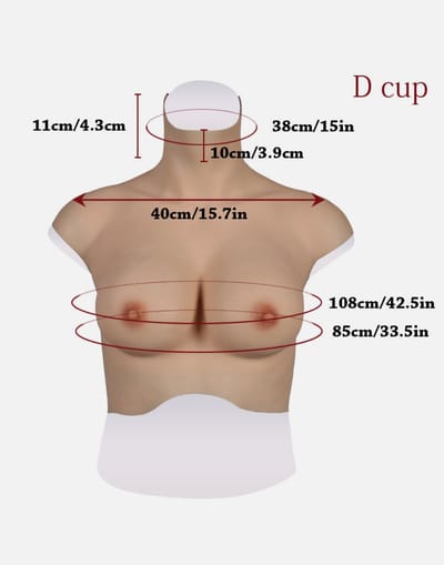 Siliconen Borsten- plus size L XL XXL Borstprothese-Nep borsten- D cup- Cosplay- Travestie-Transgender-Crossdresser-Travestiet-100% siliconen-Breastplate