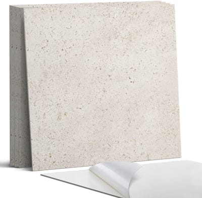 Coloray Wandpanelen Zelfklevend - Steenachtige textuur Zelfklevende Wandpanelen - 50 cm x 50 cm - Romig Wandpaneel PVC - 5 stuks - Texturen Wandpanelen Zelfklevend - Wandpaneel Keuken - Wandpanelen Badkamer