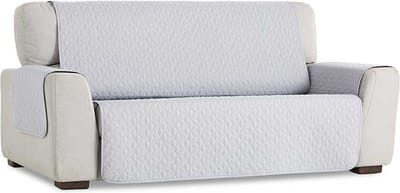 Belmarti Geo Quilt bankbeschermer - 240 cm - Lichtgrijs