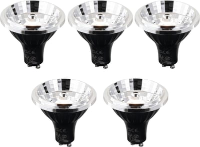 LUEDD Set van 5 GU10 3-staps dimbaar in Kelvin LED lampen 70mm 6W 500 lm 2200 - 3600K