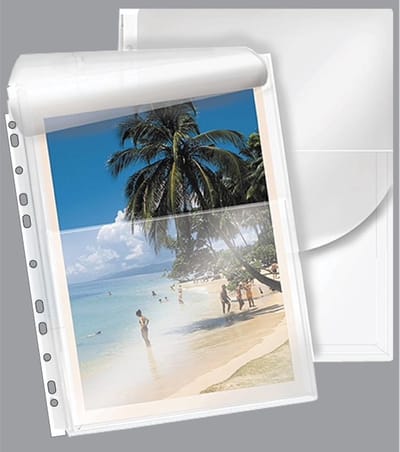 EXXO-HFP # 35261 - A4 Ringband Documententas - Voor gevouwen tekeningen - Kleurloos - 2 Pak @ 5 stuks