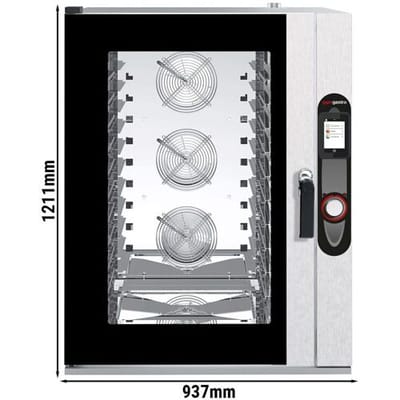 GGM Gastro Kombidämpfer - Touch - 12x GN 1/1 - inkl. Waschsystem Zilver / Zwart