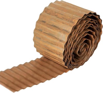 Metalen Tuinranden - Landschapsranden Bloembed - Tuinieren DIY - Zwaar Belastbaar Gegolfd - 10 Inch x 20FT - Verroest
