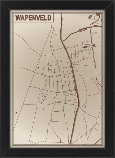 Houten stadskaart van Wapenveld