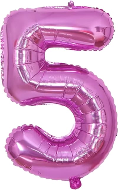 Jumada's - 70cm - Fuchsia - Cijfer 5 - Folieballon