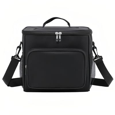 Sac à déjeuner isotherme - sac à bandoulière isolé de grande capacité, sac à lunch en tissu Oxford à main et à une épaule - beige